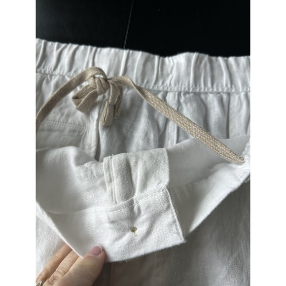 New Men's White Linen Shorts For 48 Waist Caribbean Elastic 10" Inseam - Picture 5 of 14